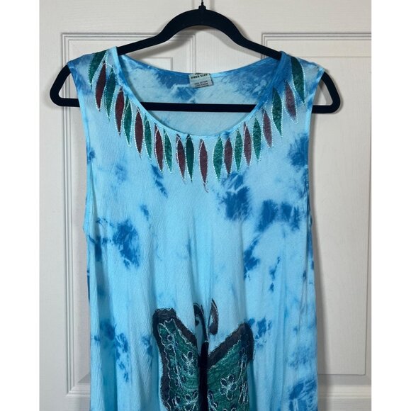 Bohemian Women's Tie-Dye Butterfly Print Boho Hippie Dress Fair Trade OS - Picture 8 of 8